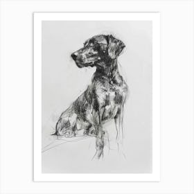 Hound Dog Charcoal Line 1 Art Print