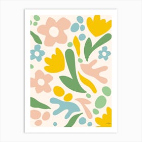 Flower Cutout Pastel Art Print