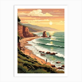 Great Ocean Walk Australia 1 Vintage Travel Illustration Art Print
