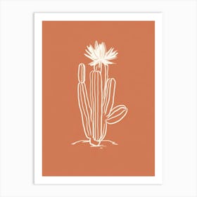Cactus Line Drawing Acanthocalycium Cactus 2 Art Print