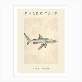 Pelagic Thresher Vintage Illustration 1 Poster Art Print