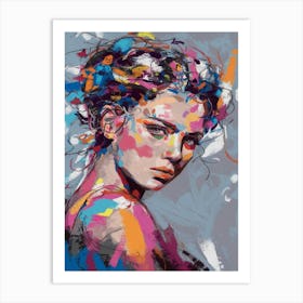 A Captivating Abstract Portrait Of A Woman 1 Art Print