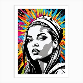 Graffiti Mural Of Beautiful Hip Hop Girl 54 Art Print