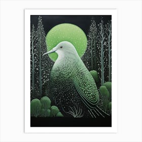 Ohara Koson Inspired Bird Painting Kiwi 5 Art Print