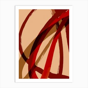 Red Strokes No 1 Art Print