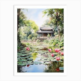 Shanghai Botanical Garden China Watercolour 1  Art Print