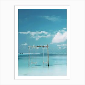 Swings On The Beach Art Print