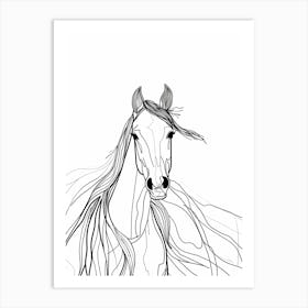 Horse Drawing animal lines art Art Print