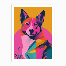 Pink Dog Portrait Art Print