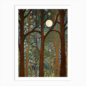 William Morris Moonlight In The Woods 15 Art Print