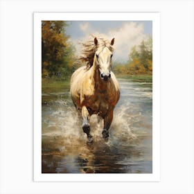 Horse Running Oil Painting Style 2 Art Print