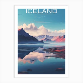 Colourful Iceland travel poster Art Print