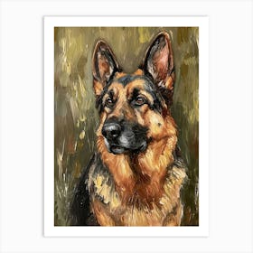 German Shepherd Acrylic Painting 7 Art Print
