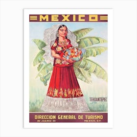 Mexico, Woman From Tehuantepec Art Print
