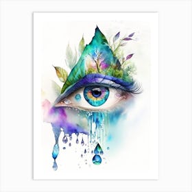 Nature And The Third Eye, Symbol, Third Eye Watercolour 2 Art Print