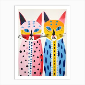 Colourful Kids Animal Art Bobcat Art Print