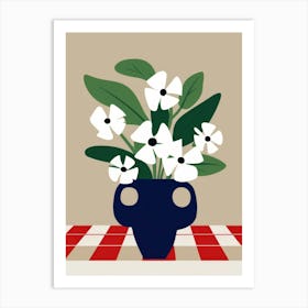 White Flowers In A Vase 1 Art Print