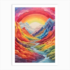 Rainbow Landscape Painting Art Print Art Print