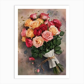 Bouquet Of Roses Art Print