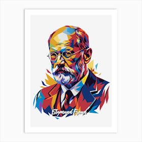 Sigmund Freud 03 Portrait WPAP Pop Art Art Print