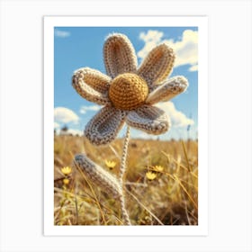 Daisies Knitted In Crochet 2 Art Print