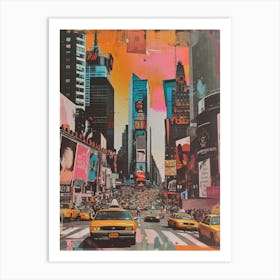 New York   Retro Collage Style 4 Art Print