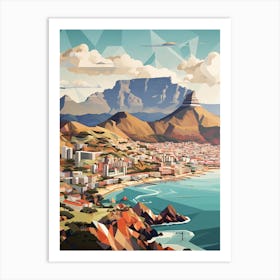 Cape Town, South Africa, Geometric Illustration 1 Art Print
