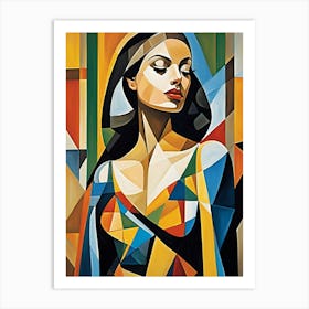 Woman Portrait Cubism Pablo Picasso Style (9) Art Print