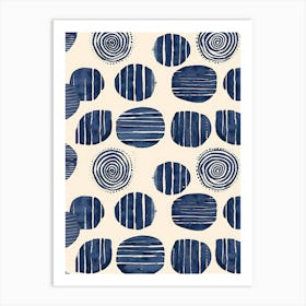 Blue And White Swirls 1 Art Print