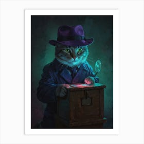 Detective Cat 2 Art Print