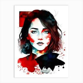 Girl With Red Face Art Print