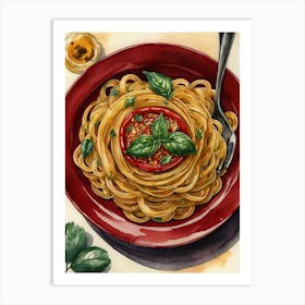 Spaghetti With Tomato Sauce Art Print