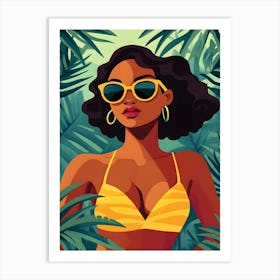 Afro-American Woman In Sunglasses Affiche