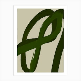 Green Strokes No 1 Art Print