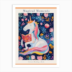 Unicorn Reading A Book Fauvism Inspired Poster Art Print
