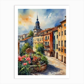 Watercolor Of A City 10 Art Print