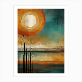 Sunset Over The Lake Poster