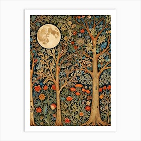 William Morris Moonlight In The Woods 20 Art Print