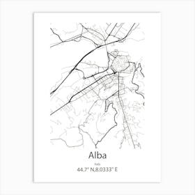 Alba Iulia,Romania Minimalist Map Art Print