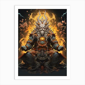 Raijin Thunder God Japanese Style 8 Art Print