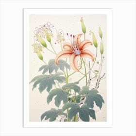 Himeyuri Okinawan Lily 4 Vintage Japanese Botanical Art Print