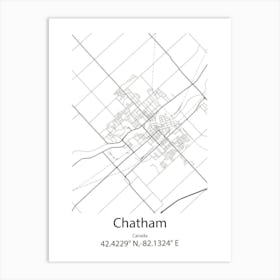 Chatham,Canada Minimalist Map Art Print