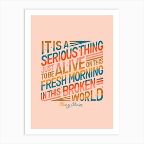 Mary Oliver Serious Art Print