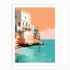 Horseshoe Bay Beach Bermuda Abstract Orange Hues 1 Art Print