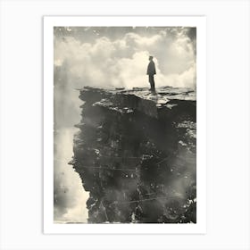 Man On A Cliff Art Print