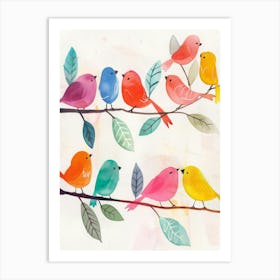 Birds On A Branch 10 Art Print