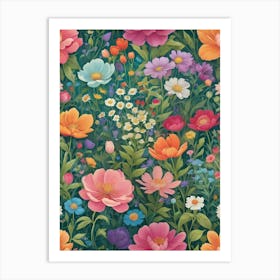 Floral Wallpaper 1 Art Print