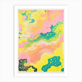 Abstract Landscape Risograph Style 10 Art Print