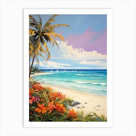 A Painting Of Grace Bay Beach, Turks And Caicos Islands 3 Art Print