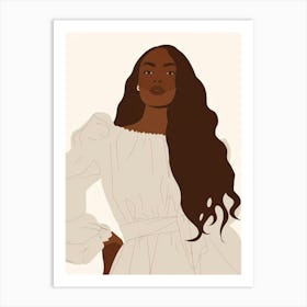 Black Woman With Long Hair Art Print